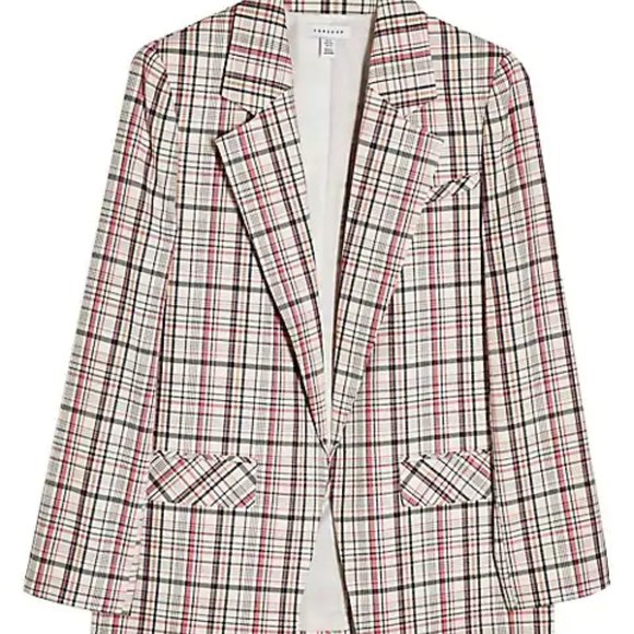 TOPSHOP Check Suit Blazer Size 4 - Picture 5 of 13